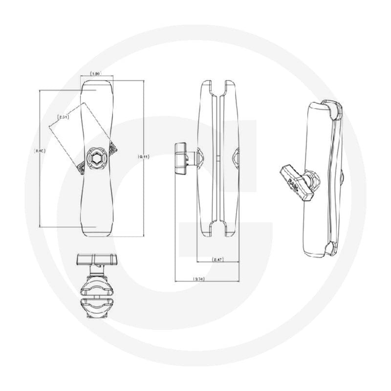 RAM MOUNTS Ramię podstawy, długie (system C) 5070010114 - Sklep PoltechParts
