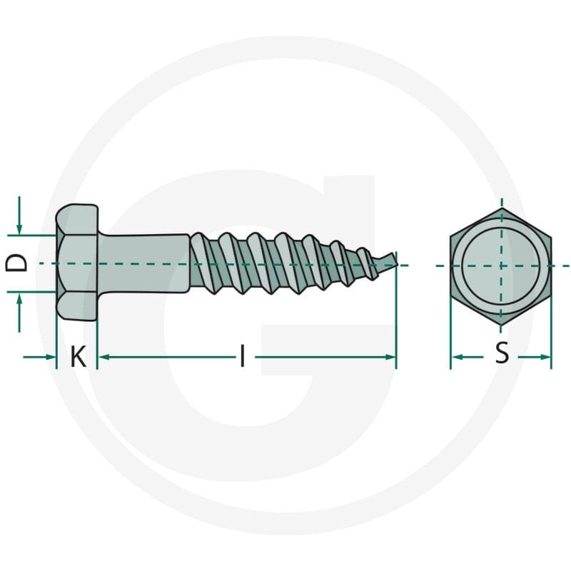 GRANIT Wkręt do drewna M8x100 DIN 571 487571025 - Sklep PoltechParts