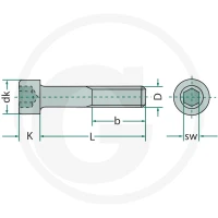 GRANIT Śruba z łbem walcowym M12x70 DIN 912 485912216 - Sklep PoltechParts