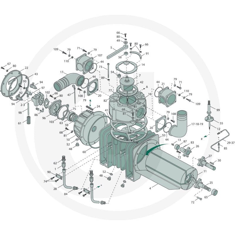 Jurop Przenośnik powietrza, obrotowy Ø 76 mm 4051852103800 - Sklep PoltechParts