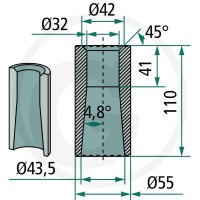 SHW Tuleja do przyspawania 430430605 - Sklep PoltechParts