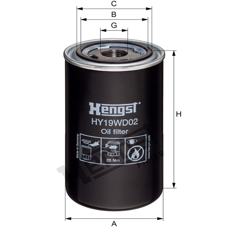 Hengst Filtr oleju HY19WD02 12102602 - Sklep PoltechParts