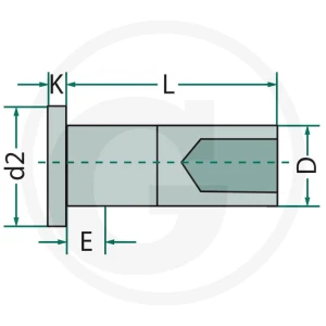 BPW VPE80 Stahl-Halbhohlniet 8x15mm 11030180