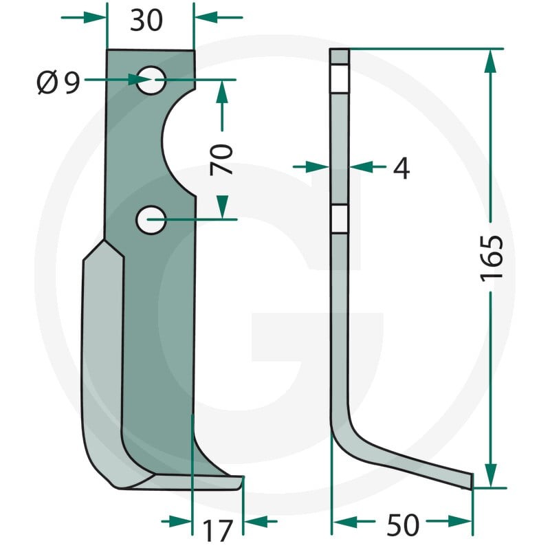 GRANIT Nóż kątowy 180AGR-11L - Sklep PoltechParts