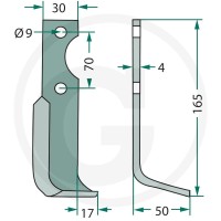 GRANIT Nóż kątowy 180AGR-11L - Sklep PoltechParts