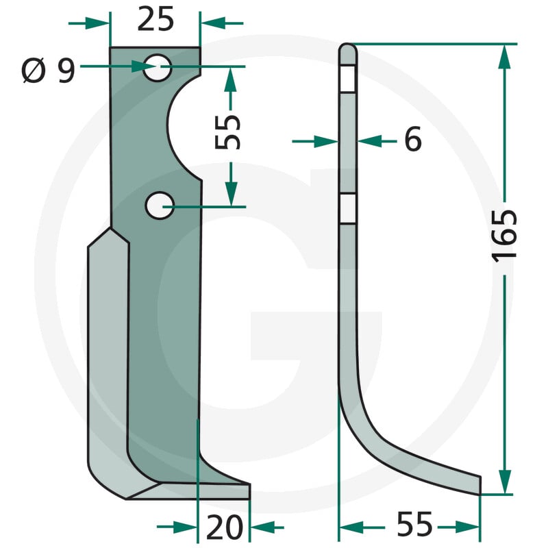 GRANIT Nóż wygięty 180BCS-01R - Sklep PoltechParts