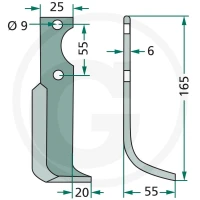 GRANIT Nóż wygięty 180BCS-01R - Sklep PoltechParts