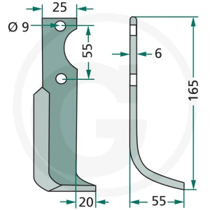 GRANIT Nóż wygięty 180BCS-01R
