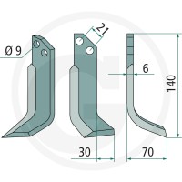 GRANIT Nóż glebogryzarki 180GRI-04R - Sklep PoltechParts