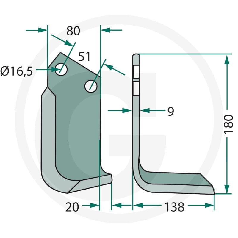 GRANIT Nóż kątowy 180HOW-09L - Sklep PoltechParts