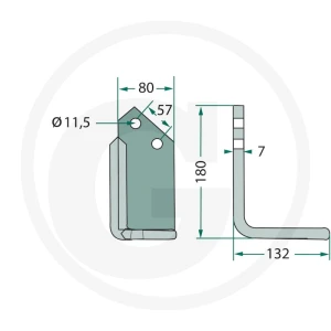 GRANIT Nóż kątowy 180HOW-11L