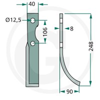 GRANIT Nóż wygięty 180MAL-10L - Sklep PoltechParts