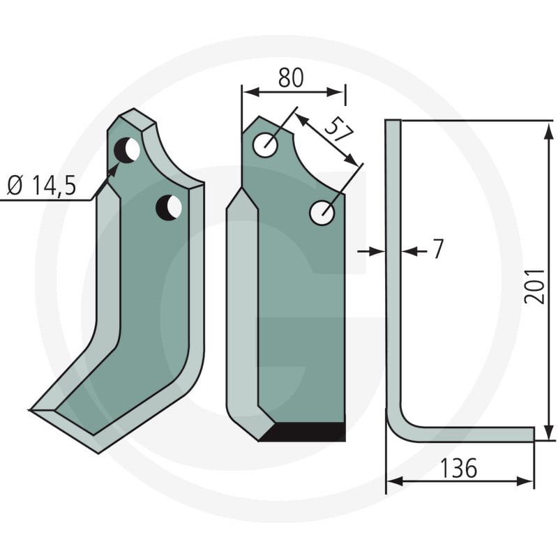 GRANIT Nóż kątowy 180MUR-14R - Sklep PoltechParts