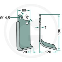 GRANIT Nóż wygięty 180ORT-04R - Sklep PoltechParts
