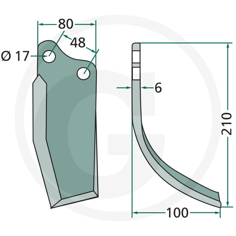 GRANIT Nóż wygięty 180POL-02L - Sklep PoltechParts