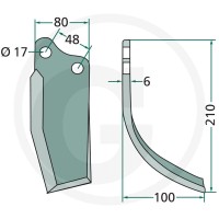 GRANIT Nóż wygięty 180POL-02L - Sklep PoltechParts