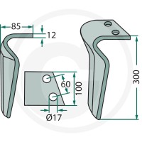 GRANIT Ząb brony aktywnej 180RH-100-DER - Sklep PoltechParts