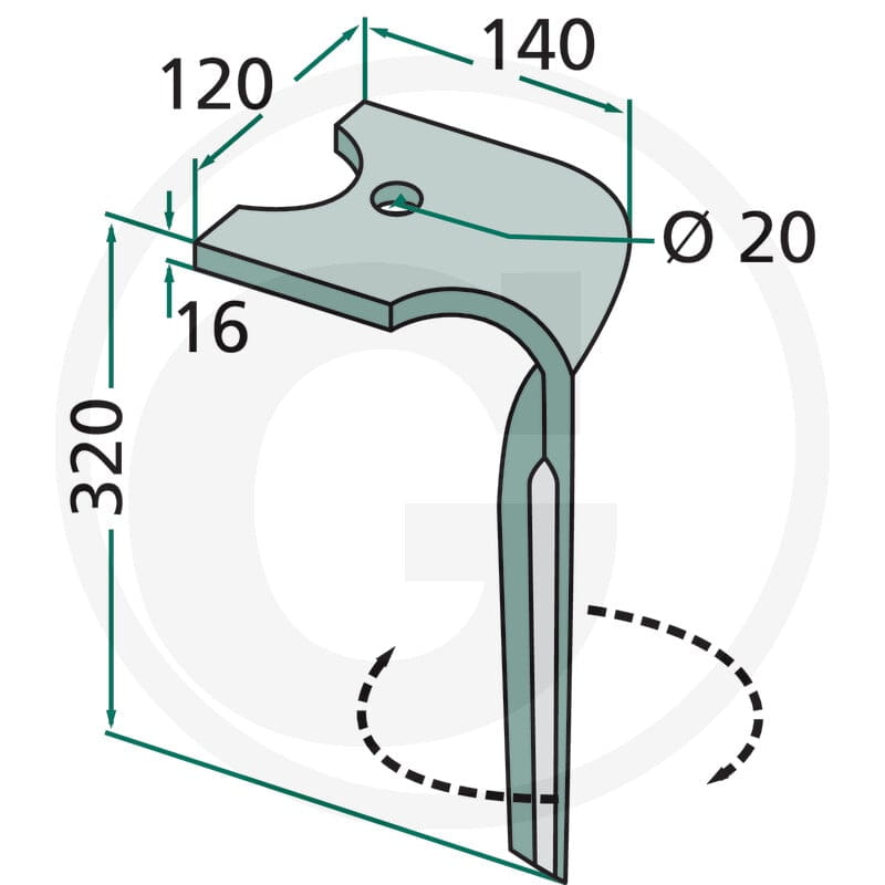 GRANIT Ząb brony aktywnej 180RH-135-R - Sklep PoltechParts