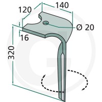 GRANIT Ząb brony aktywnej 180RH-135-R - Sklep PoltechParts