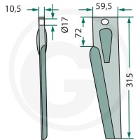 GRANIT Ząb brony aktywnej 180RH-80-L - Sklep PoltechParts