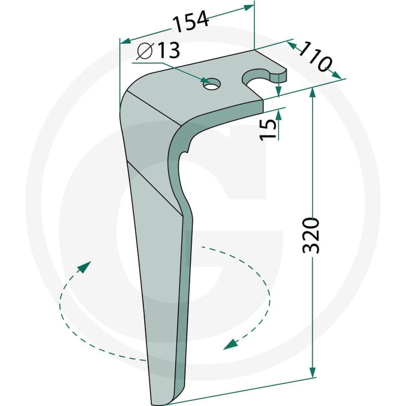 GRANIT Ząb brony aktywnej 180RH-FRB-04R - Sklep PoltechParts