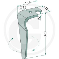 GRANIT Ząb brony aktywnej 180RH-FRB-04R - Sklep PoltechParts