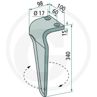 GRANIT Ząb brony aktywnej 180RH-MAS-75R - Sklep PoltechParts
