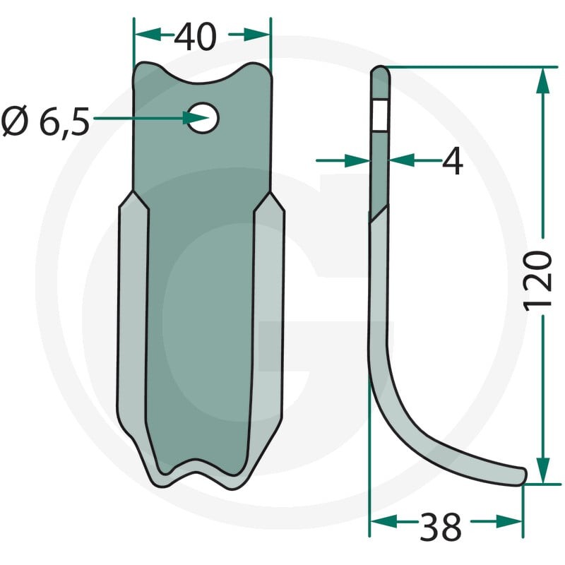 GRANIT Nóż wygięty 180AGR-08 - Sklep PoltechParts