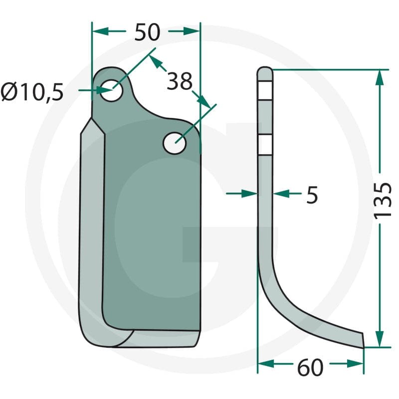 GRANIT Nóż wygięty 180AGR-18L - Sklep PoltechParts