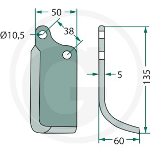 GRANIT Nóż wygięty 180AGR-18L