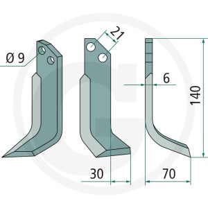 GRANIT Nóż glebogryzarki 180GRI-04L