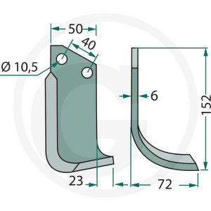 GRANIT Nóż glebogryzarki 180GRI-06L