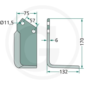 GRANIT Nóż kątowy 180KUH-12L
