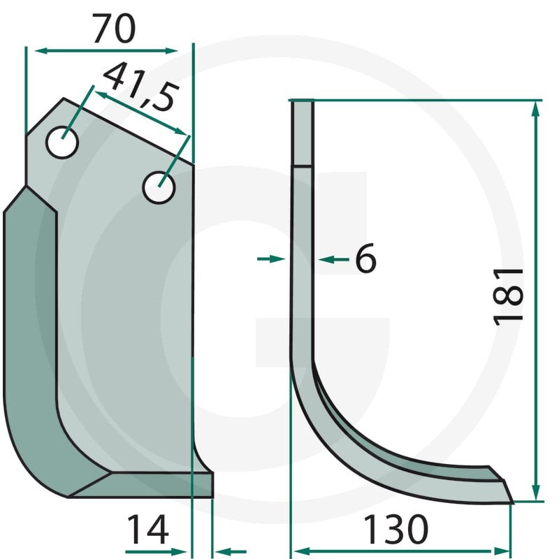GRANIT Nóż wygięty 180KUH-97L - Sklep PoltechParts