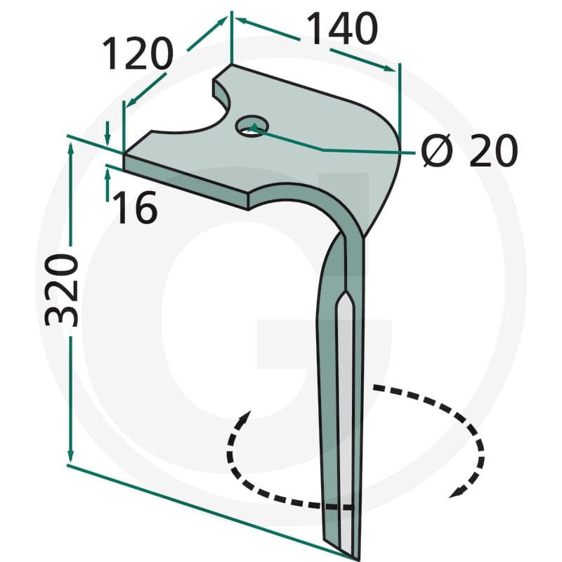 GRANIT Ząb brony aktywnej 180RH-135-L - Sklep PoltechParts