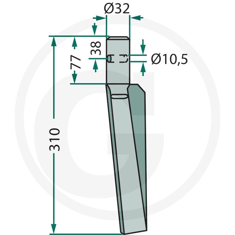 GRANIT Ząb brony aktywnej 180RH-35-R - Sklep PoltechParts
