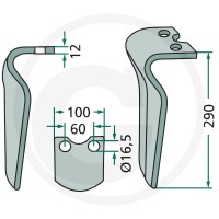 GRANIT Ząb brony aktywnej 180RH-93-L - Sklep PoltechParts