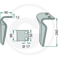 GRANIT Ząb brony aktywnej 180RH-BRE-25L - Sklep PoltechParts
