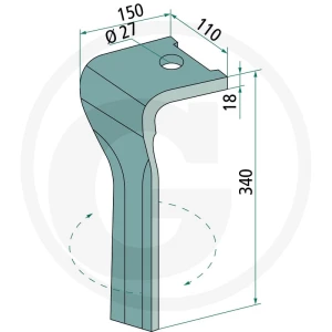 GRANIT Ząb do systemu szybkiej wymiany 180RH-IND-1367R