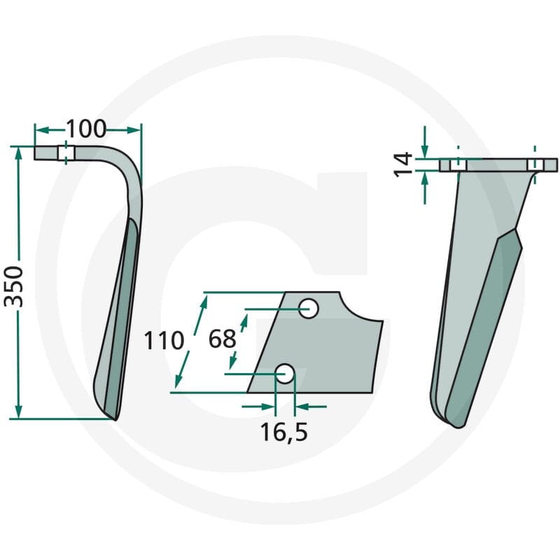 GRANIT Ząb brony aktywnej 180RH-KUH-66R - Sklep PoltechParts