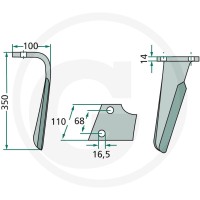 GRANIT Ząb brony aktywnej 180RH-KUH-66R - Sklep PoltechParts