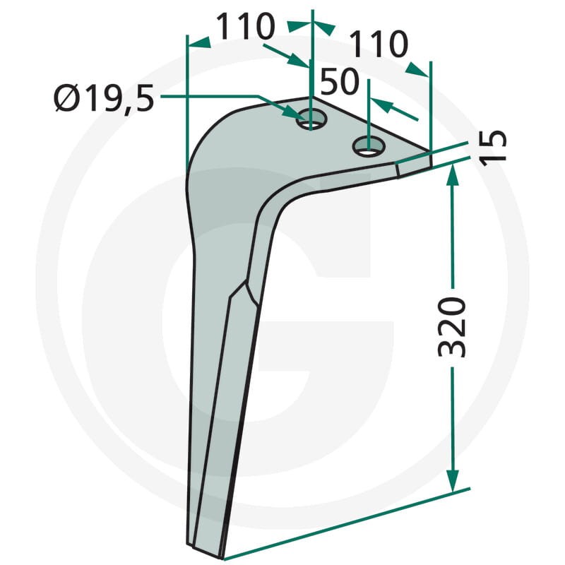GRANIT Ząb brony aktywnej 180RH-MAL-26L - Sklep PoltechParts