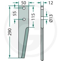 GRANIT Ząb brony aktywnej 180RH36R - Sklep PoltechParts