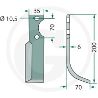GRANIT Nóż wygięty 180SEP-02R - Sklep PoltechParts