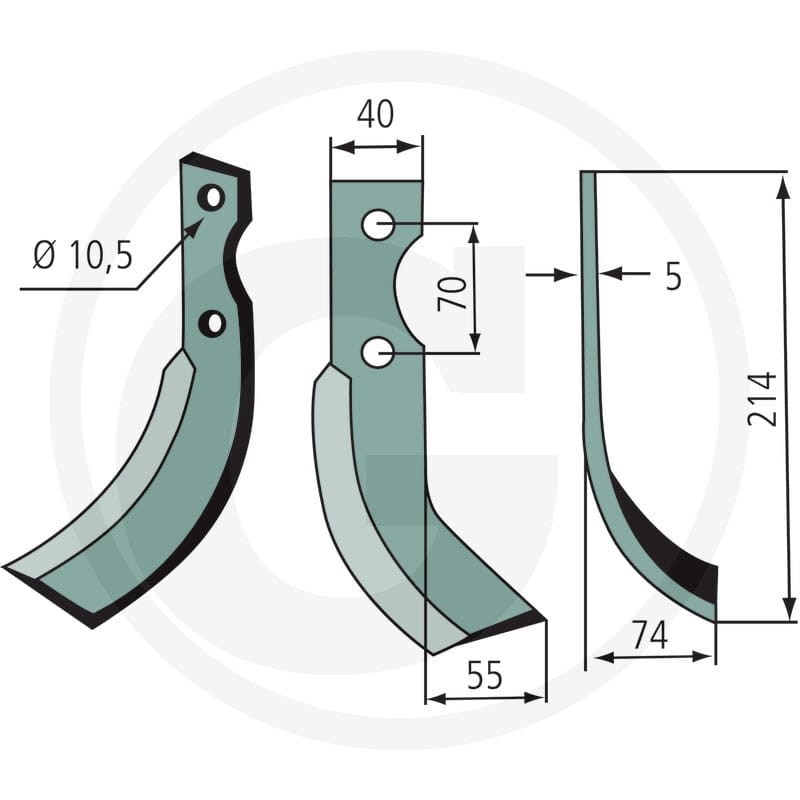 GRANIT Nóż wygięty 180SEP-20R - Sklep PoltechParts