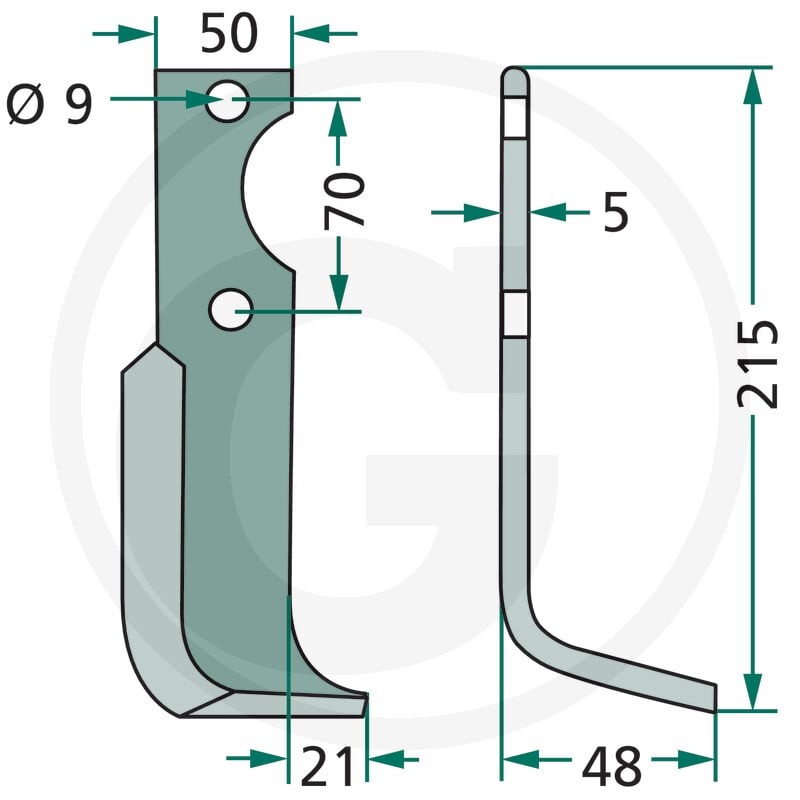 GRANIT Nóż wygięty 180AGR-12R - Sklep PoltechParts