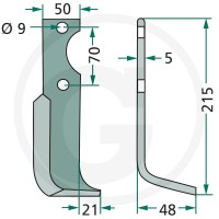 GRANIT Nóż wygięty 180AGR-12R - Sklep PoltechParts