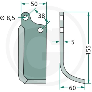 GRANIT Nóż wygięty 180AGR-60L