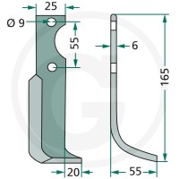 GRANIT Nóż wygięty 180BCS-01L - Sklep PoltechParts