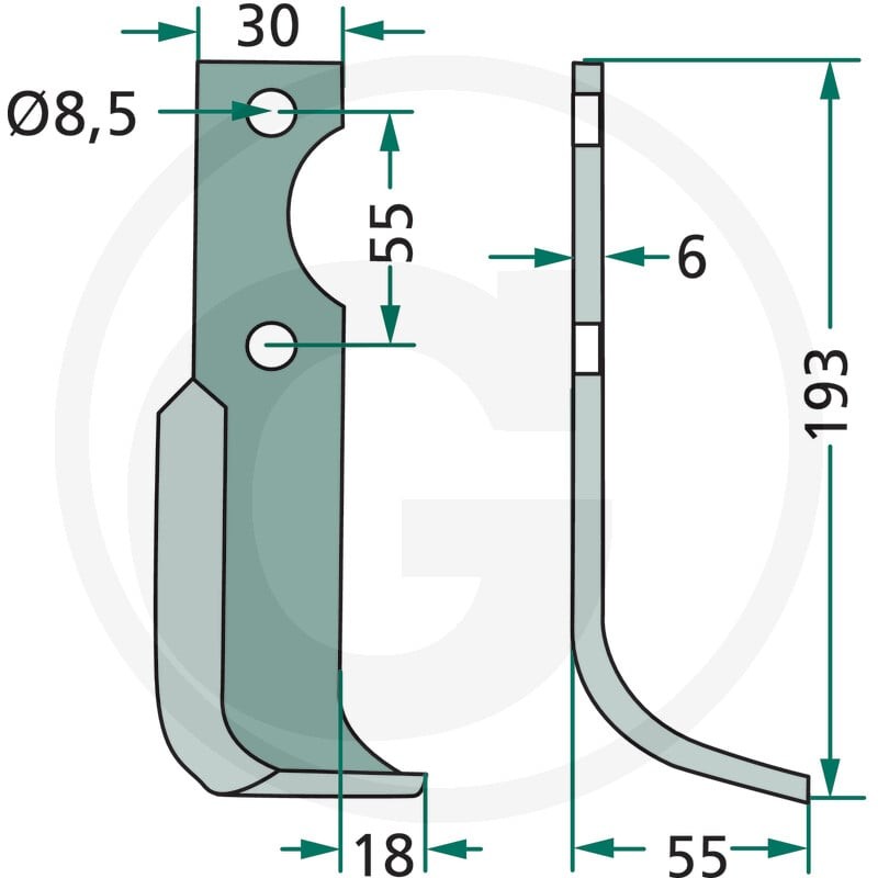 GRANIT Nóż wygięty 180BCS-13R - Sklep PoltechParts
